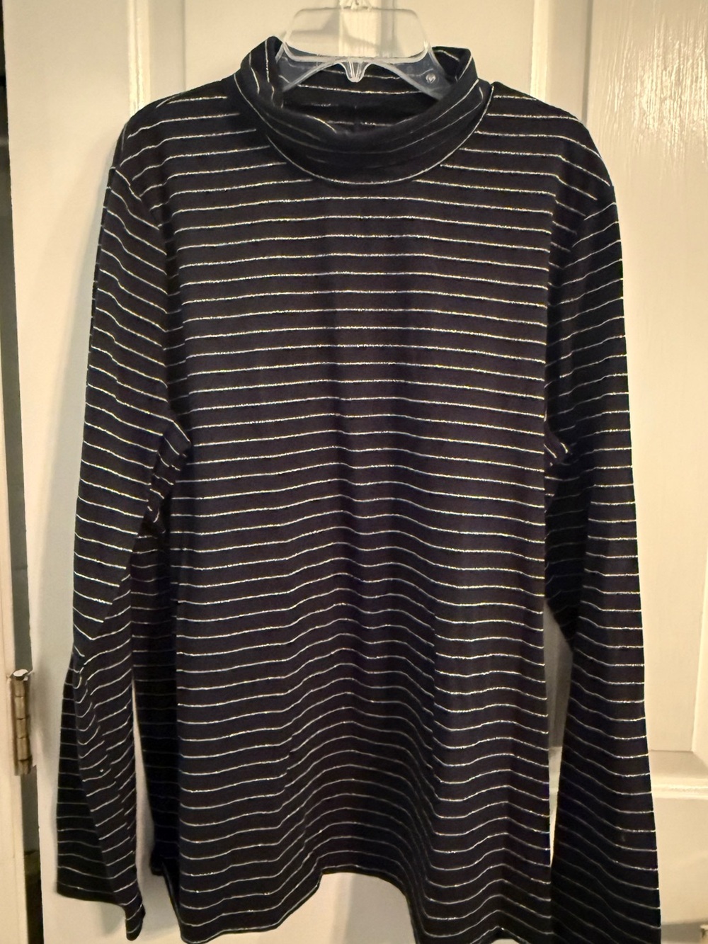 NWOT GAP Black and silver Long-Sleeve Turtleneck.